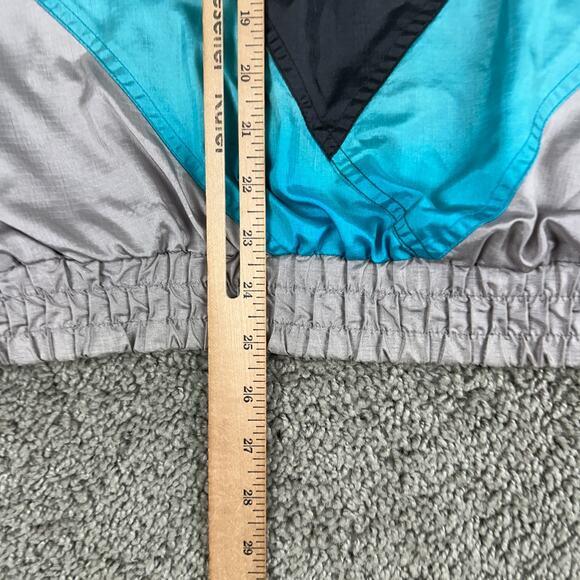 Champion Jacket Mens Large Black Blue Nylon Windbreaker Lined Full Zip Coat - Picture 10 of 13